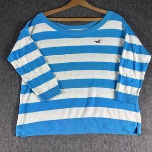 Blue and White Striped Sweater